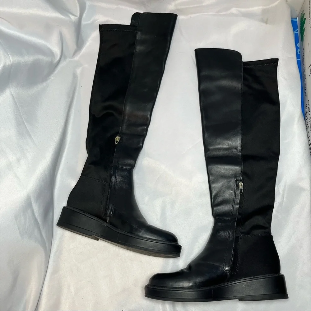 Dolce Vita Ember Black Leather Over-the-Knee Boots Size 6.5